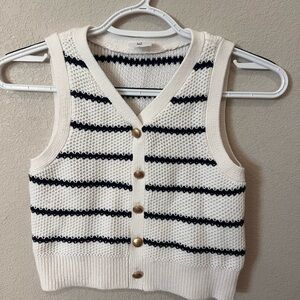 Abercrombie Kids Cream and Navy Knit Vest